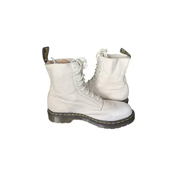 Dr. Martens 1460 Pascal Virginia Leather Boots White Women’s Size 9 (EU 41) - Picture 7 of 12